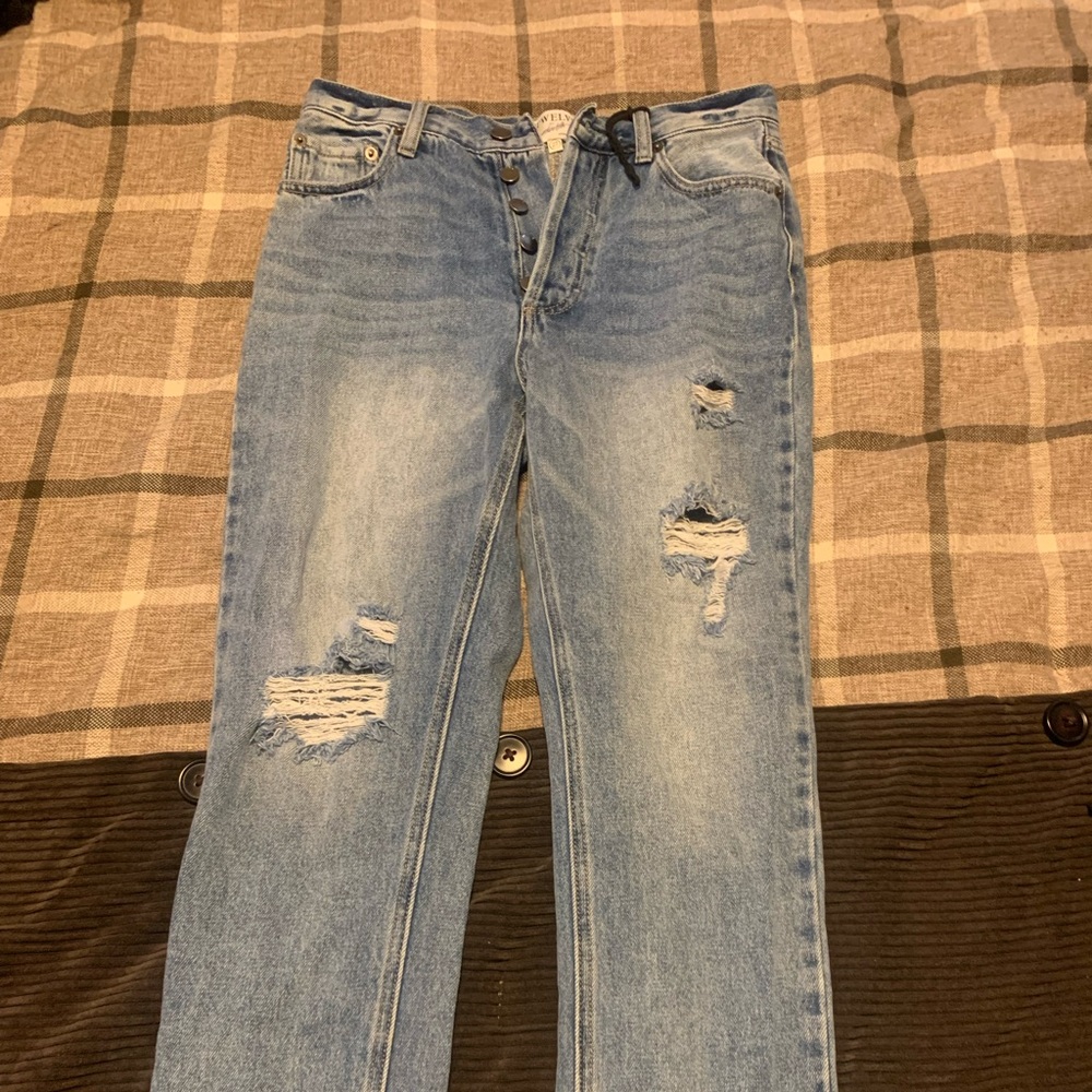 VICI size 27 ripped jeans. Never worn. NWOT. Medium wash